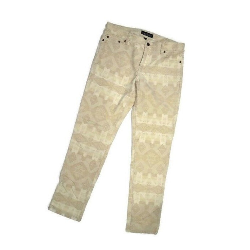 LRL Lauren Jeans Co. Ralph Lauren women's Corduroy cream Aztec Pants size 10